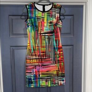 Milano Multicolor Abstract Print Women's Dress Size XS EUC